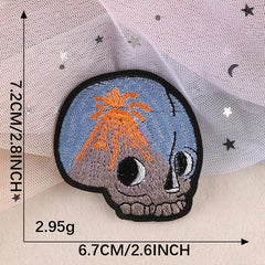 6pcs Cartoon Skull Head Embroidery Patches DIY Clothes Bag Accessories