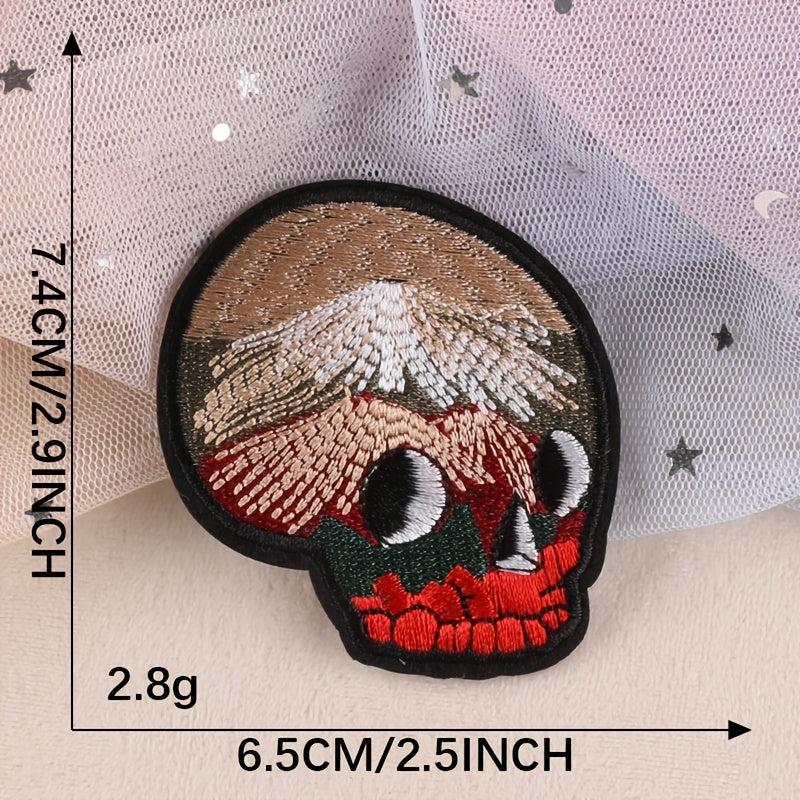 6pcs Cartoon Skull Head Embroidery Patches DIY Clothes Bag Accessories