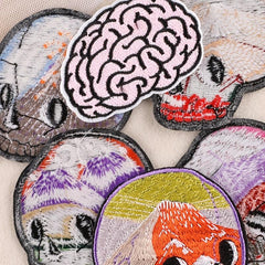 6pcs Cartoon Skull Head Embroidery Patches DIY Clothes Bag Accessories