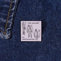 Mens Letter Figure Embossed Brooch Backpacks Clothes Pins Badges