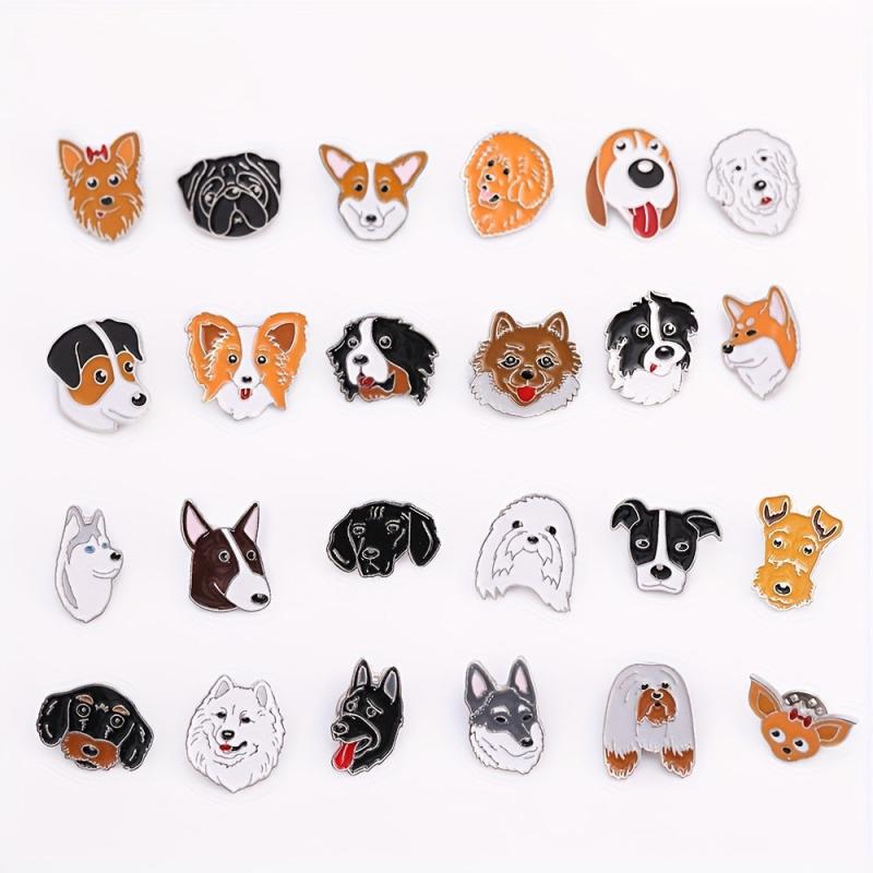 Dog Head Brooch Hat Emblem Corsage Hat Badges Metal Animal Accessories