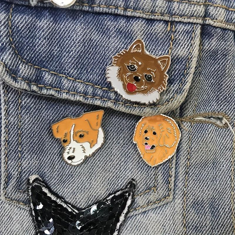Dog Head Brooch Hat Emblem Corsage Hat Badges Metal Animal Accessories