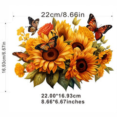 4PCS Sunflower Clothes Patches DIY Heat Transfer Iron On Applique Patches