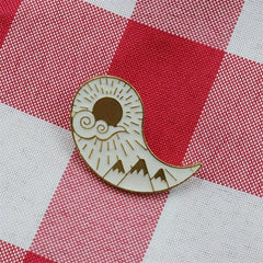 Sun Moon Enamel Brooch for Men Clothing