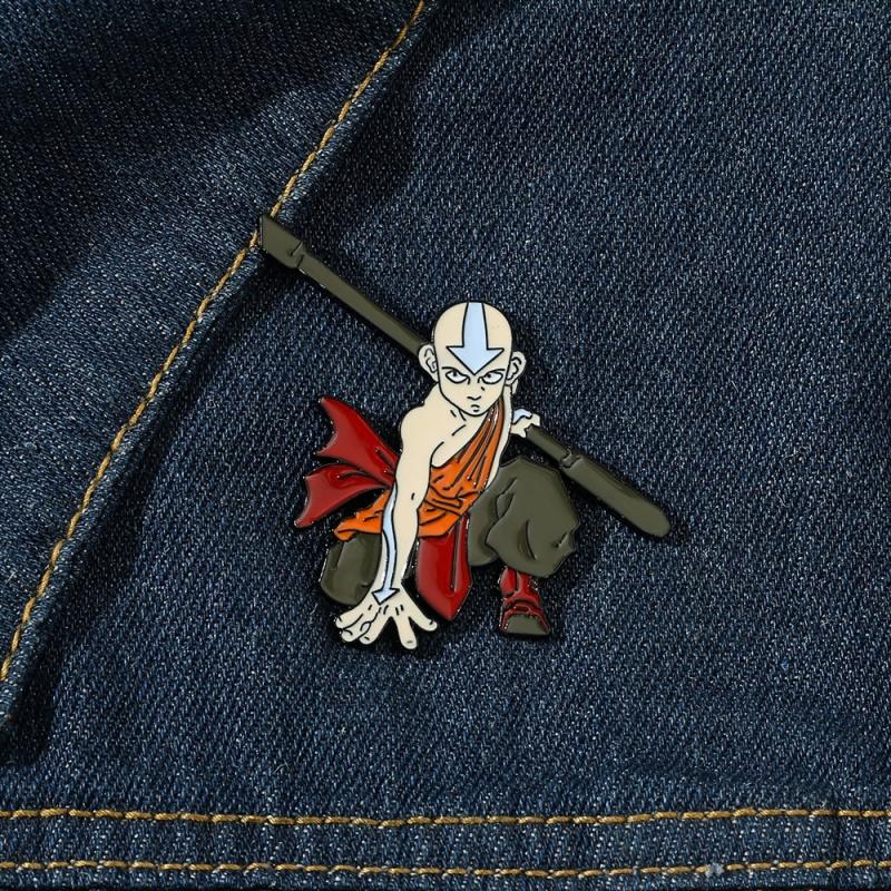 Bald Monk Metal Pin Ornament Lapel Pin Brooch