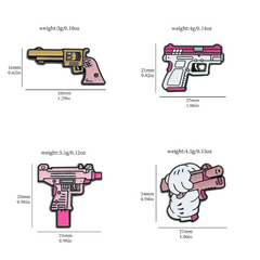 Cartoon Pink Gun Brooch Bracelet Bag Accessory Men