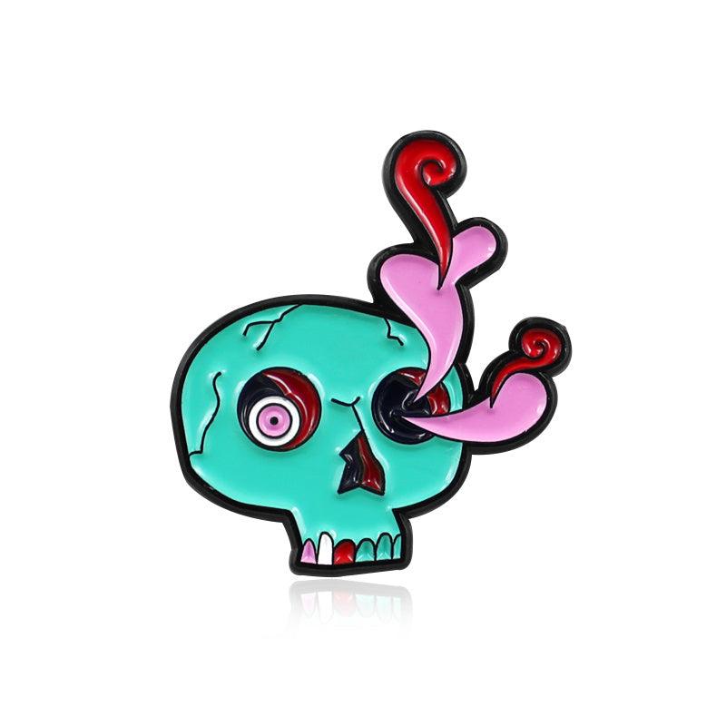 3 Styles Skull Water Grass Burst Eye Beads Skull Brooch