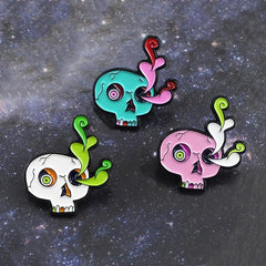 3 Styles Skull Water Grass Burst Eye Beads Skull Brooch