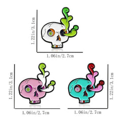 3 Styles Skull Water Grass Burst Eye Beads Skull Brooch