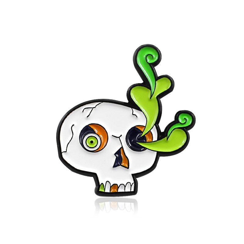3 Styles Skull Water Grass Burst Eye Beads Skull Brooch