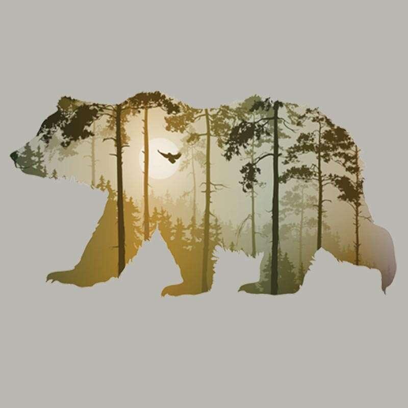 Big Bear Patch Strip Vinyl Thermal Sticker - T-Shirt DIY Application