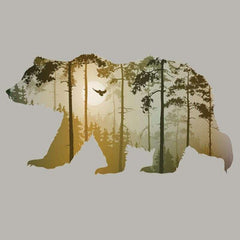 Big Bear Patch Strip Vinyl Thermal Sticker - T-Shirt DIY Application