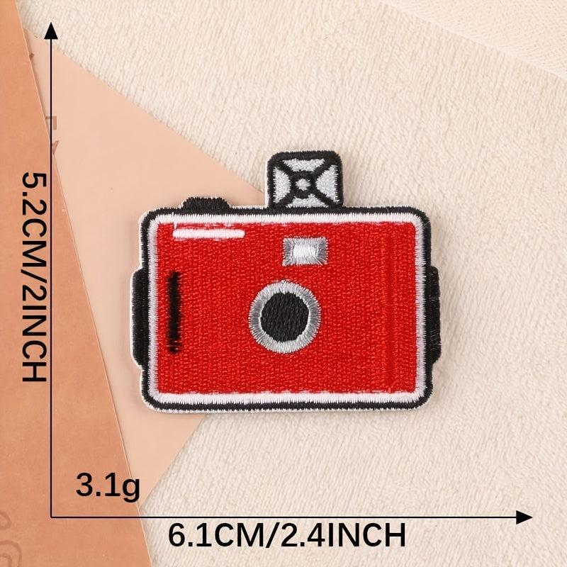 4pcs Camera Embroidered Sew On Iron On Patches Appliques For Jackets Clothes