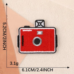 4pcs Camera Embroidered Sew On Iron On Patches Appliques For Jackets Clothes