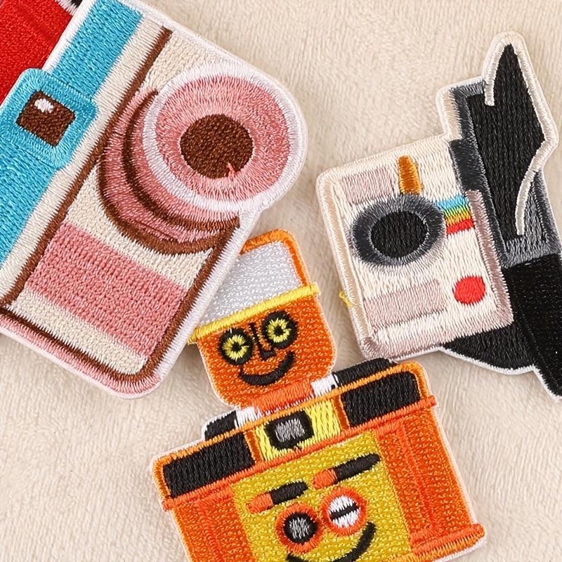 4pcs Camera Embroidered Sew On Iron On Patches Appliques For Jackets Clothes