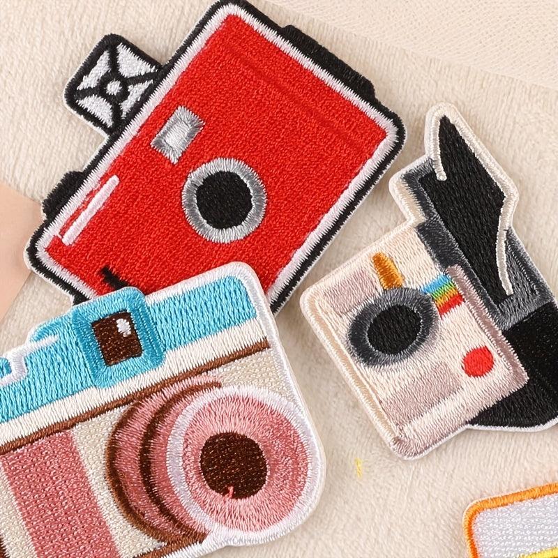 4pcs Camera Embroidered Sew On Iron On Patches Appliques For Jackets Clothes