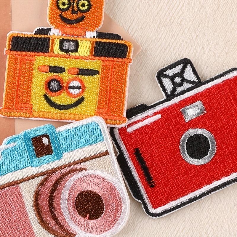 4pcs Camera Embroidered Sew On Iron On Patches Appliques For Jackets Clothes