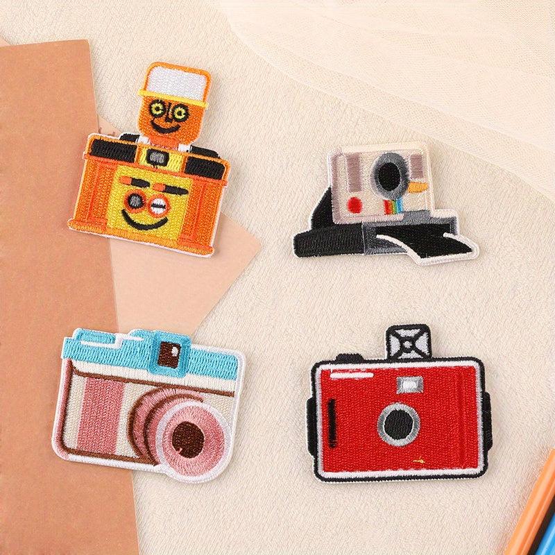 4pcs Camera Embroidered Sew On Iron On Patches Appliques For Jackets Clothes