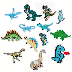 13pcs Dinosaur Theme Iron On Patches DIY Crafts Projects For Clothing