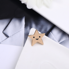 1pc Smile Face Pentagram Alloy Pin Clothing Bag Accessories Couple Pin