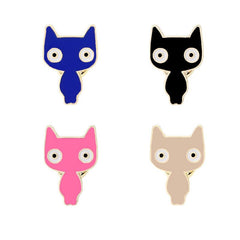 Cartoon Big eyed Cat Pin Clothes Bag Access.