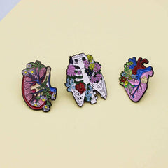Men's Organ Floral Zinc Alloy Brooch Backpack Accessory