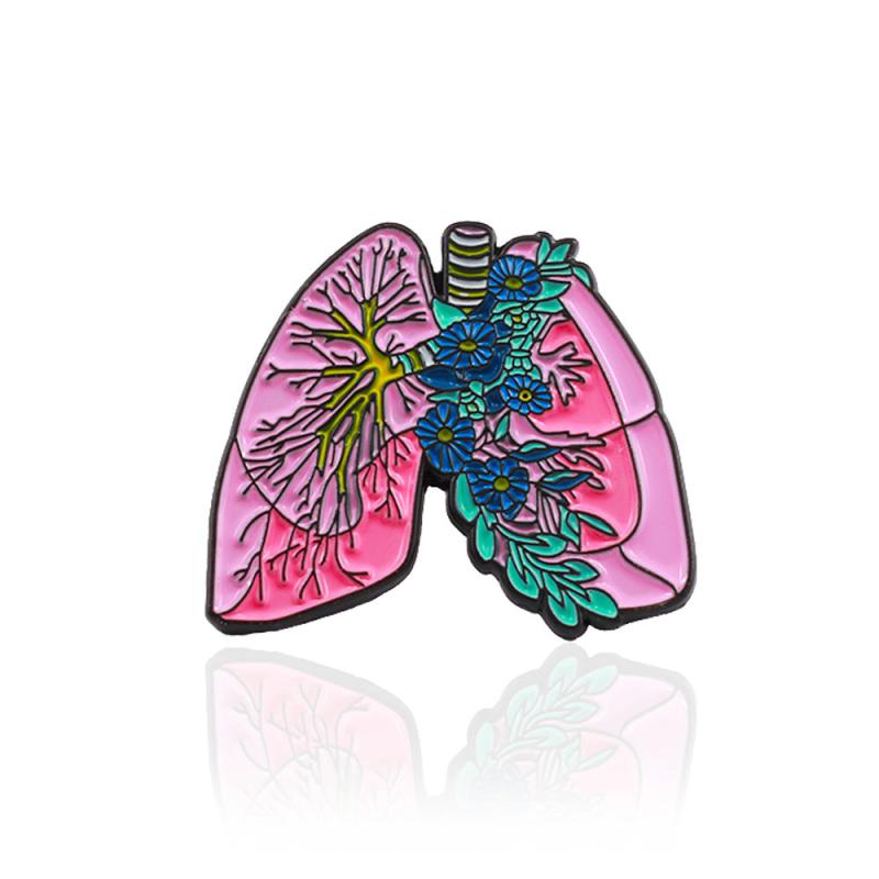 Men's Organ Floral Zinc Alloy Brooch Backpack Accessory