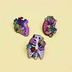 Men's Organ Floral Zinc Alloy Brooch Backpack Accessory