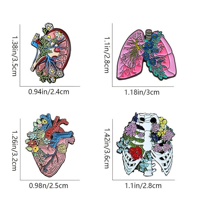 Men's Organ Floral Zinc Alloy Brooch Backpack Accessory