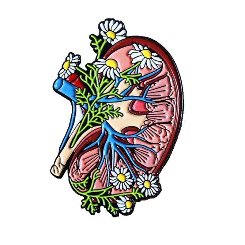 Men's Organ Floral Zinc Alloy Brooch Backpack Accessory