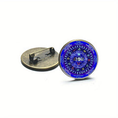Zodiac Wicca Brooch Pins Triple Moon Goddess Pentagram