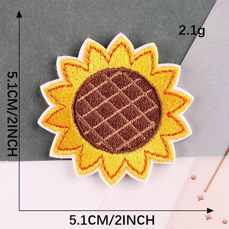4pcs Sunflower Embroidered Patches for Girls Coat & Hat DIY