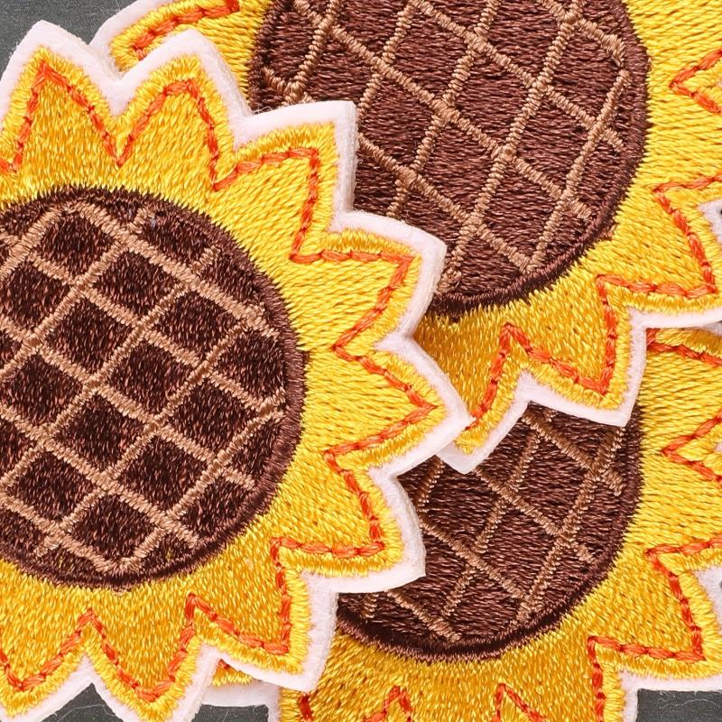 4pcs Sunflower Embroidered Patches for Girls Coat & Hat DIY