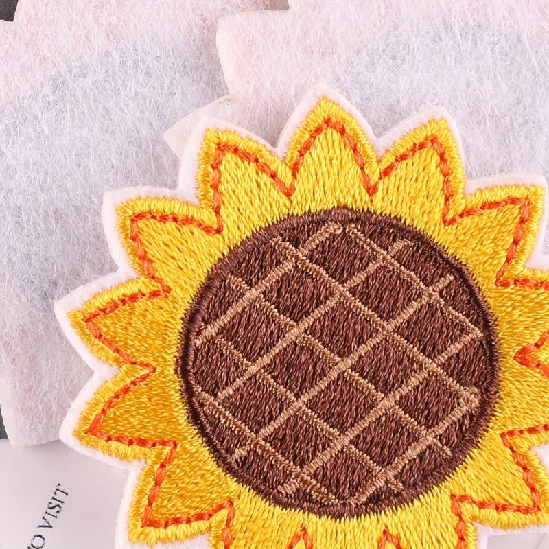 4pcs Sunflower Embroidered Patches for Girls Coat & Hat DIY