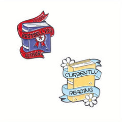 Book Enamel Pins Book Quote Banner Brooches Hourglass Badges