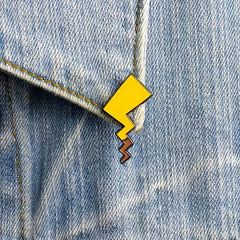 Lightning Pattern Pin Badge Clothing Backpack Accessories