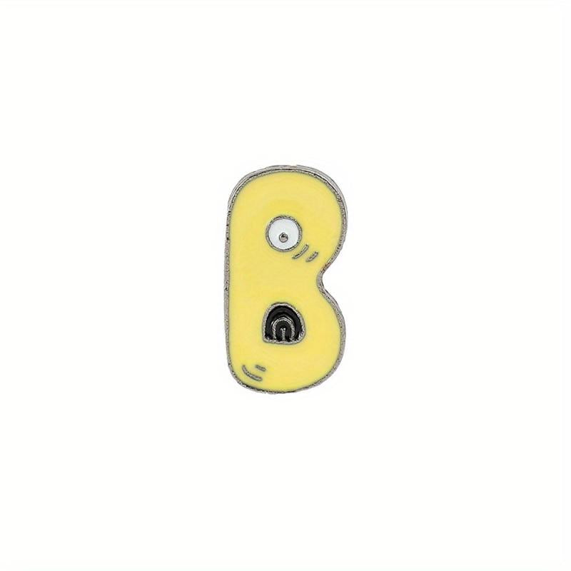 Funny Letter Enamel Pins Metal Badges Cartoon Brooches Hat Backpacks
