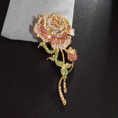 Zircon Rose Brooch Clothing Banquet Jewelry
