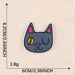 6pcs Boys Cartoon Cat Dog Embroidery DIY Patch for Clothes Backpack Hat