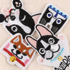 6pcs Boys Cartoon Cat Dog Embroidery DIY Patch for Clothes Backpack Hat