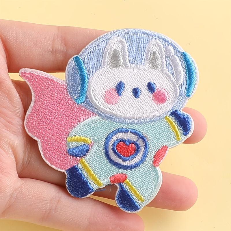 6pcs Animal Astronaut Embroidered Patches DIY Decorative for Clothes Jackets Hat