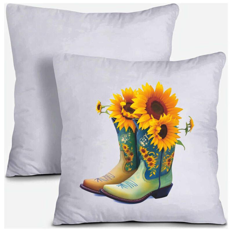 Sunflower Cowboy Boots Retro Decals Heat Transfer Printing Patch