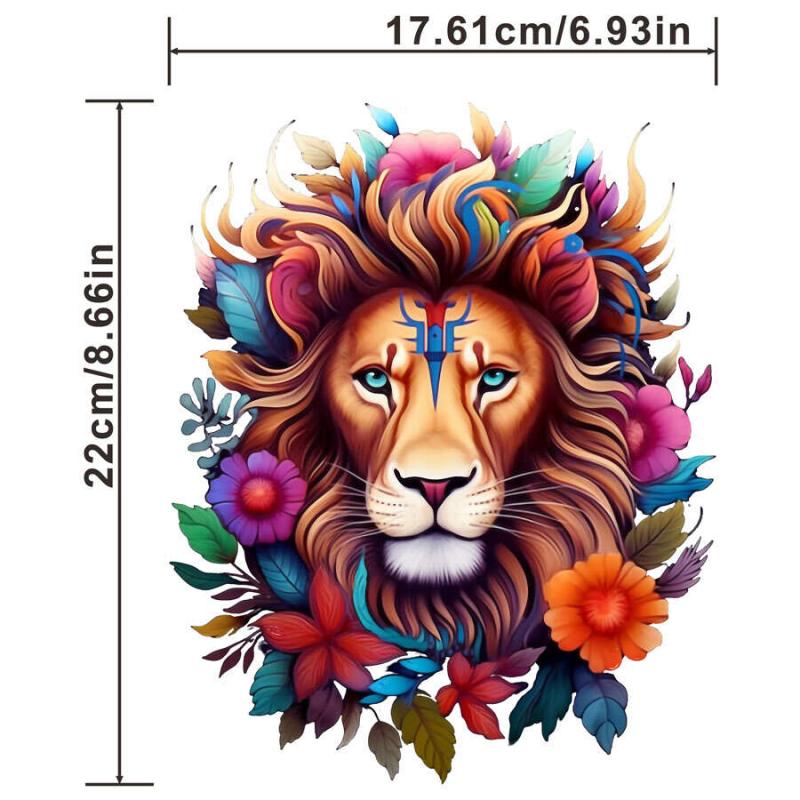 Colorful Lions Iron on Decals For Men