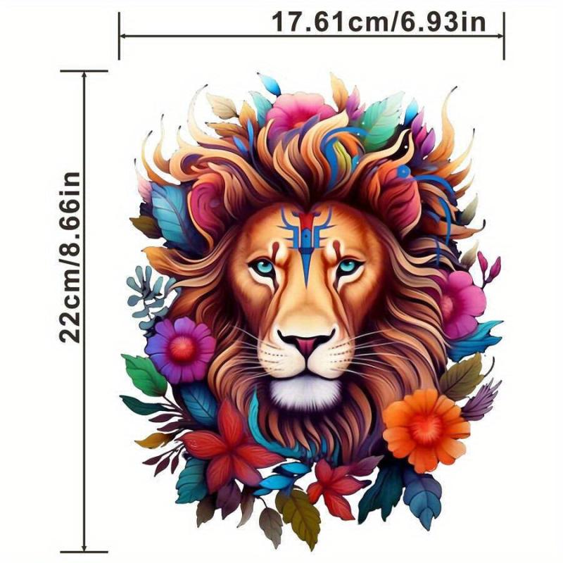 Colorful Lions Iron on Decals For Men