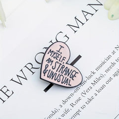 3pcs Cartoon Metal Badge Heart Letter Brooch Decoration for Men
