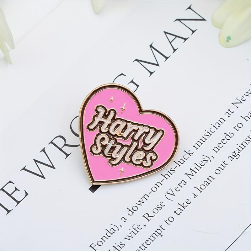 3pcs Cartoon Metal Badge Heart Letter Brooch Decoration for Men