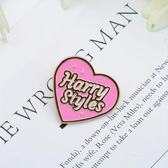 3pcs Cartoon Metal Badge Heart Letter Brooch Decoration for Men
