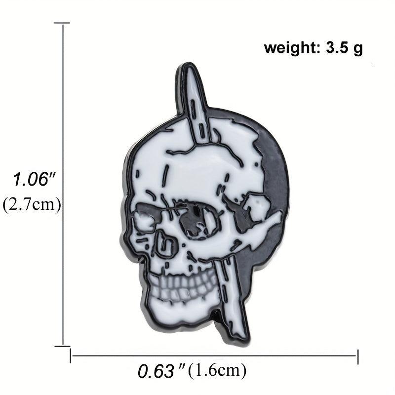 Men's Halloween Skull Brooch - Retro Zinc Alloy Demon Collar Pin