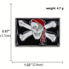 Men's Halloween Skull Brooch - Retro Zinc Alloy Demon Collar Pin