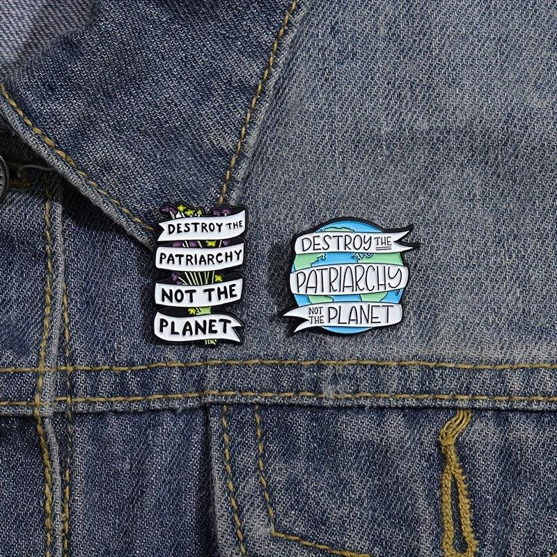 Earth Shaped Brooch For Men Alloy Badge Holiday Gift